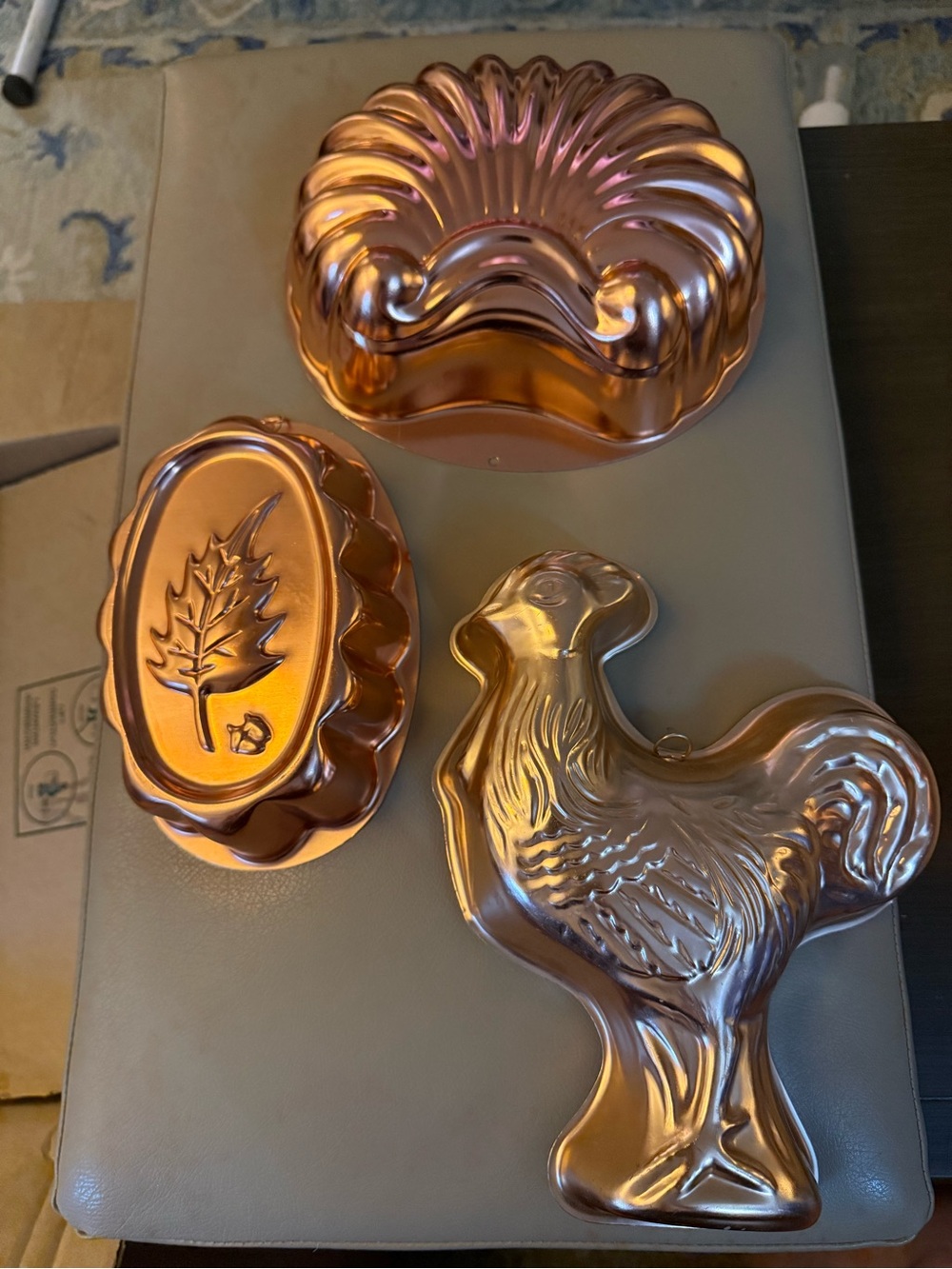 Copper-Colored Decorative Mold Set - 4 Piece set wall hanging